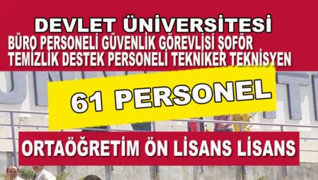 Sözleşmeli Kamu Personel Memur Alımı Kadın Erkek 61 Kişi