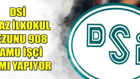 Devlet Su İşleri En Az İlkokul Mezunu 908 Kamu Sürekli İşçi Alımı Yapıyor